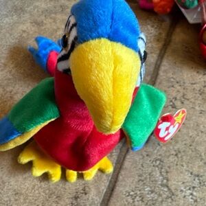 TY Beanie Baby - JABBER the Parrot (6.5 inch) - MWMTs Stuffed Animal Toy